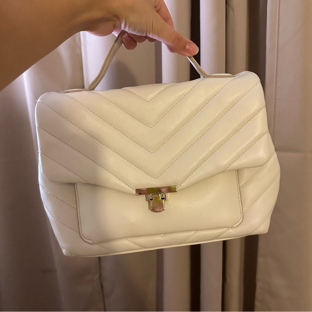 White Faux Leather Purse